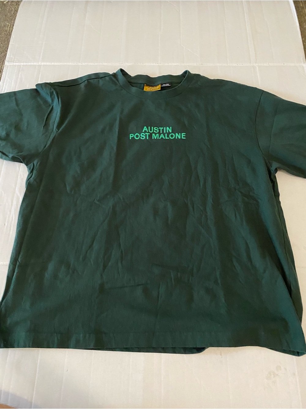 Dark Green 'Austin Post Malone' Graphic Mens Tee XXL Doubled Sided